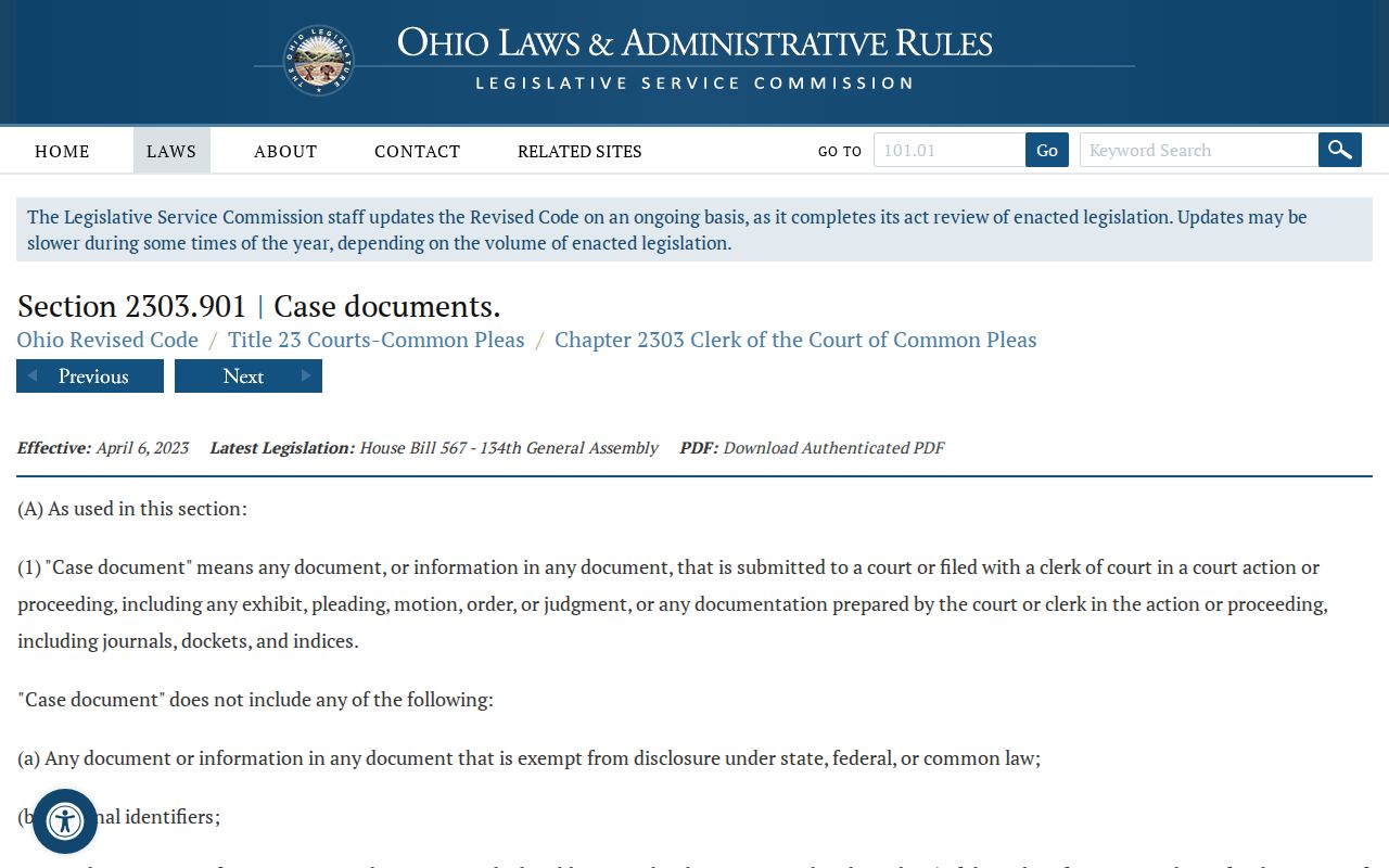 Preble County civil docket personal identifier and court record access information