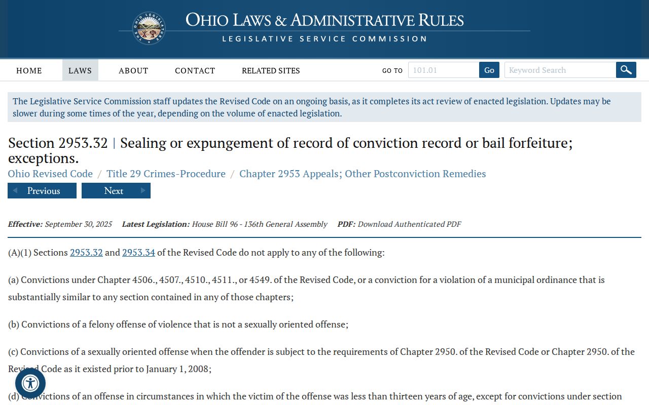 Preble County criminal docket sealing record information