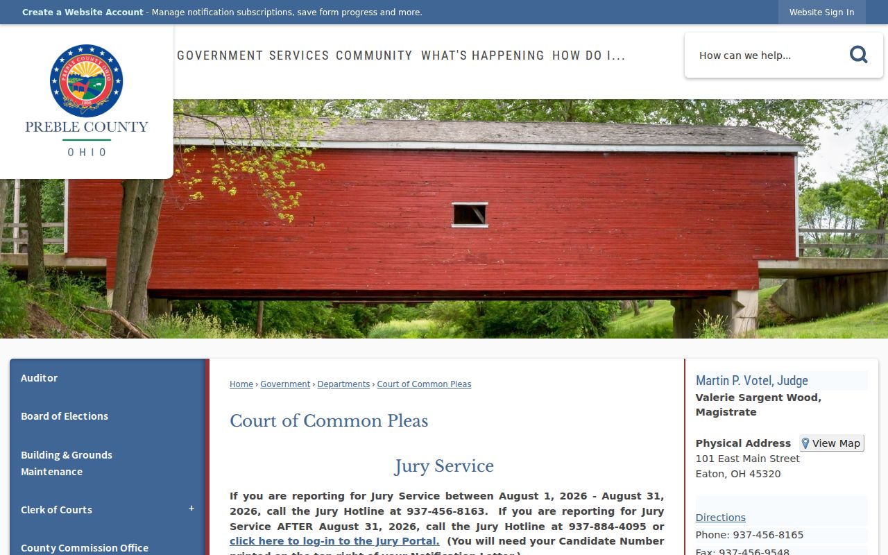 Preble County court docket Common Pleas court information