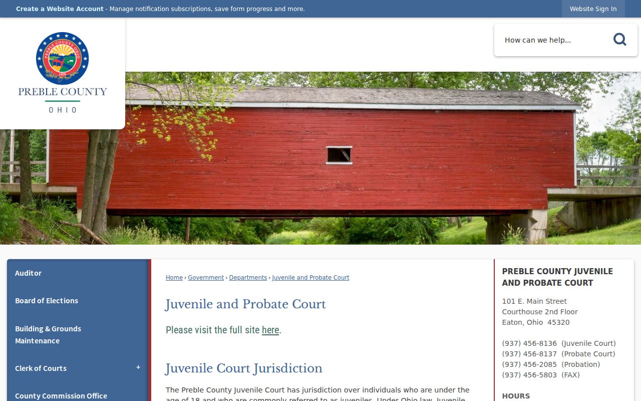 Preble County court docket Probate and Juvenile court information