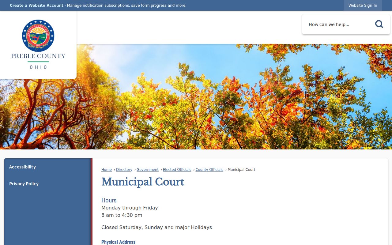 Lewisburg court docket Eaton Municipal Court county directory contact information